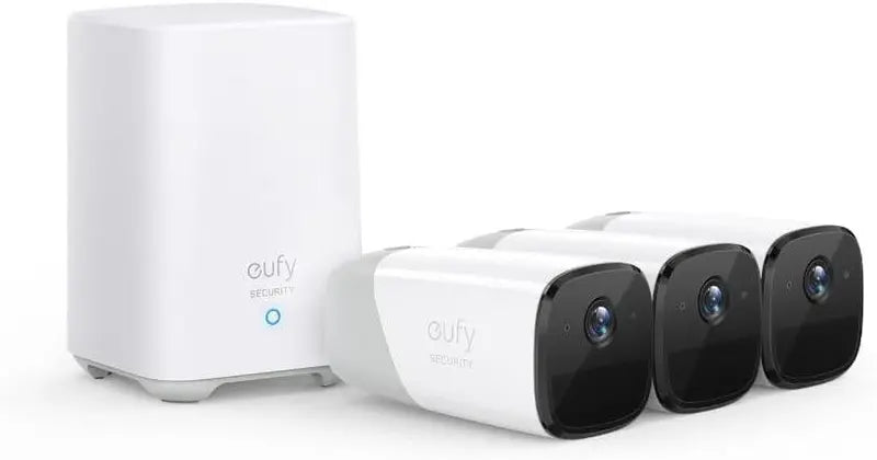 B-Ware Eufy überwachungskamera Kamera Set Eufy Cam 2 Pro Weiß Drahtlos Home Base 2 Audio