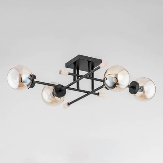 B-Ware Euluna Deckenlampe Sinzig Deckenlampe Deckenlicht Flurleuchte E14 Schwarz Gold - 5900458501348