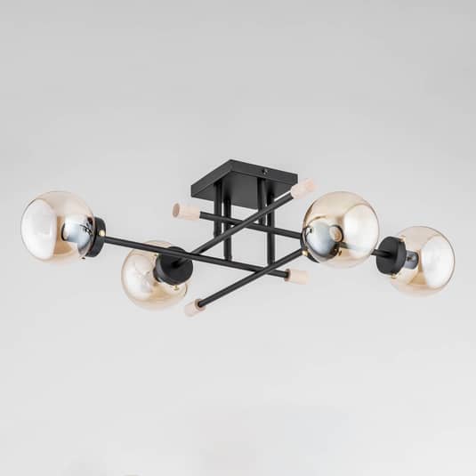 Euluna Deckenlampe Sinzig Deckenlampe Deckenlicht Flurleuchte E14 Schwarz Gold - 5900458501348