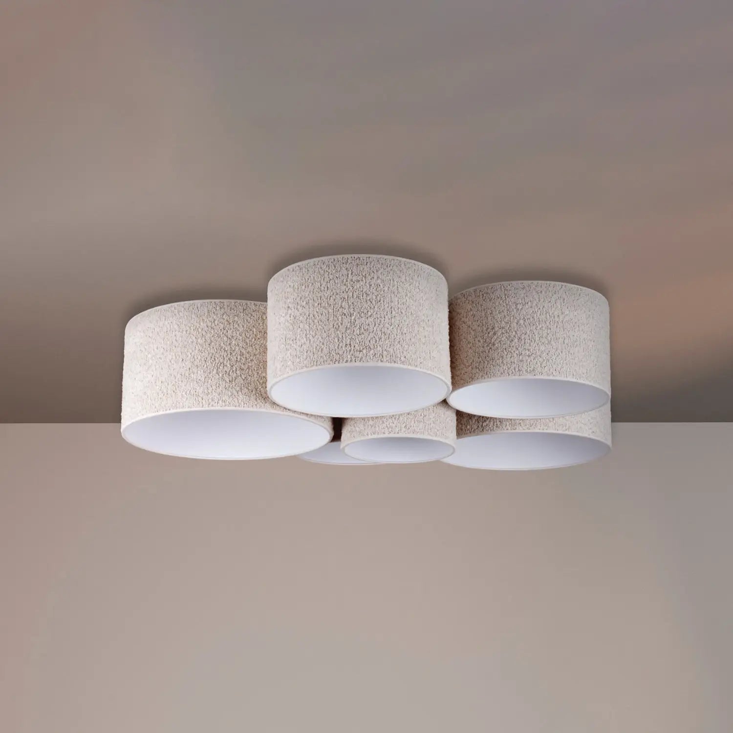 B-Ware Euluna Deckenleuchte Deckenlampe Boucle 6 Flg Ecru Wohnzimmer Beleuchtung  - 5905317600644