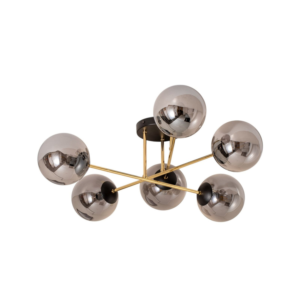 Deckenleuchte Lampe Euluna Glassy Deckenlampe rauchgrau transparent gold Glas - 4251911783728
