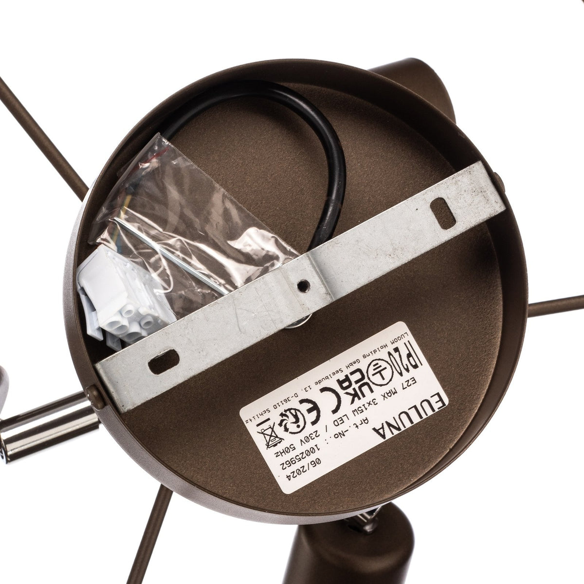 Euluna Deckenleuchte Tornado kaffeebraun Ø 50 cm Deckenlampe Lampe Leuchte Spot - 4251911787269