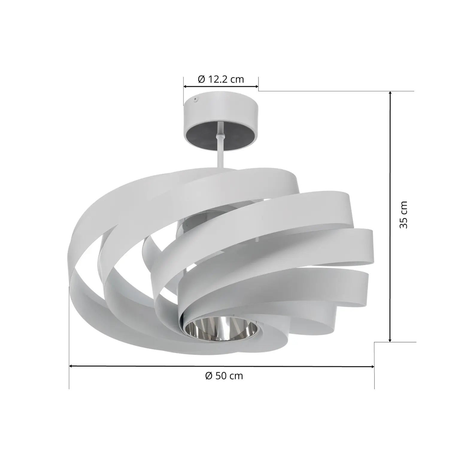 B-Ware Euluna Vento Deckenleuchte Lampe Deckenlampe Hängelampe ø 50 Cm Weiß Metall - 8503823599882