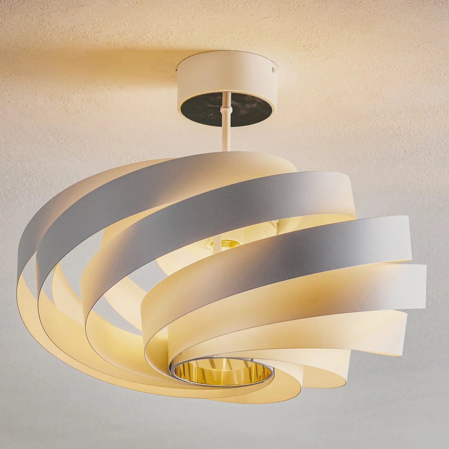 B-Ware Euluna Vento Deckenleuchte Lampe Deckenlampe Hängelampe ø 50 Cm Weiß Metall - 8503823599882