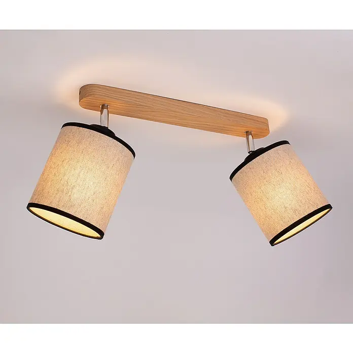 B-Ware Euluna Decken Spotleuchte Tubo Kiefer Beige 2 Lichtquellen Lampe Leuchte Spot