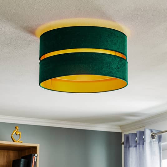 Euluna Deckenlampe Deckenlampe Lampe Leuchte Duo Aus Textil Grün Gold ø40cm B-Ware - 5903689180252