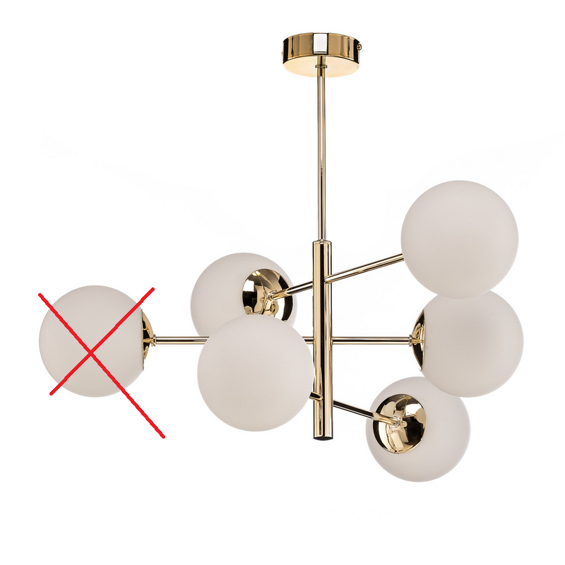 Euluna Hängeleuchte Aurora Pendelleuchte Lampe 6-flg goldfarben SIEHE TEXT/FOTO - 4255830900051
