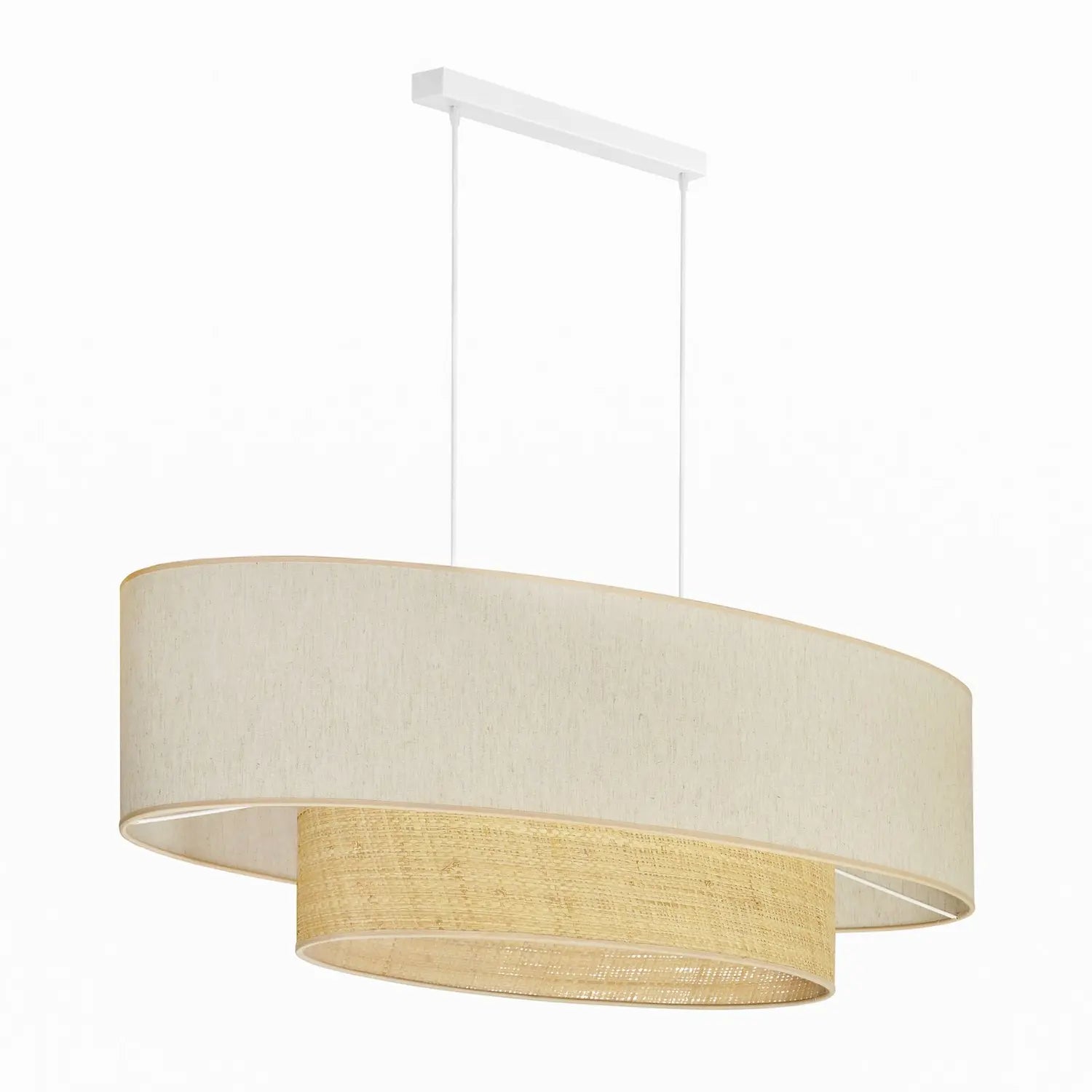 B-Ware Euluna Hängeleuchte Pendelleuchte Lampe Boho Cotton Beige Raffia Natur 80 Cm - 4251911790191