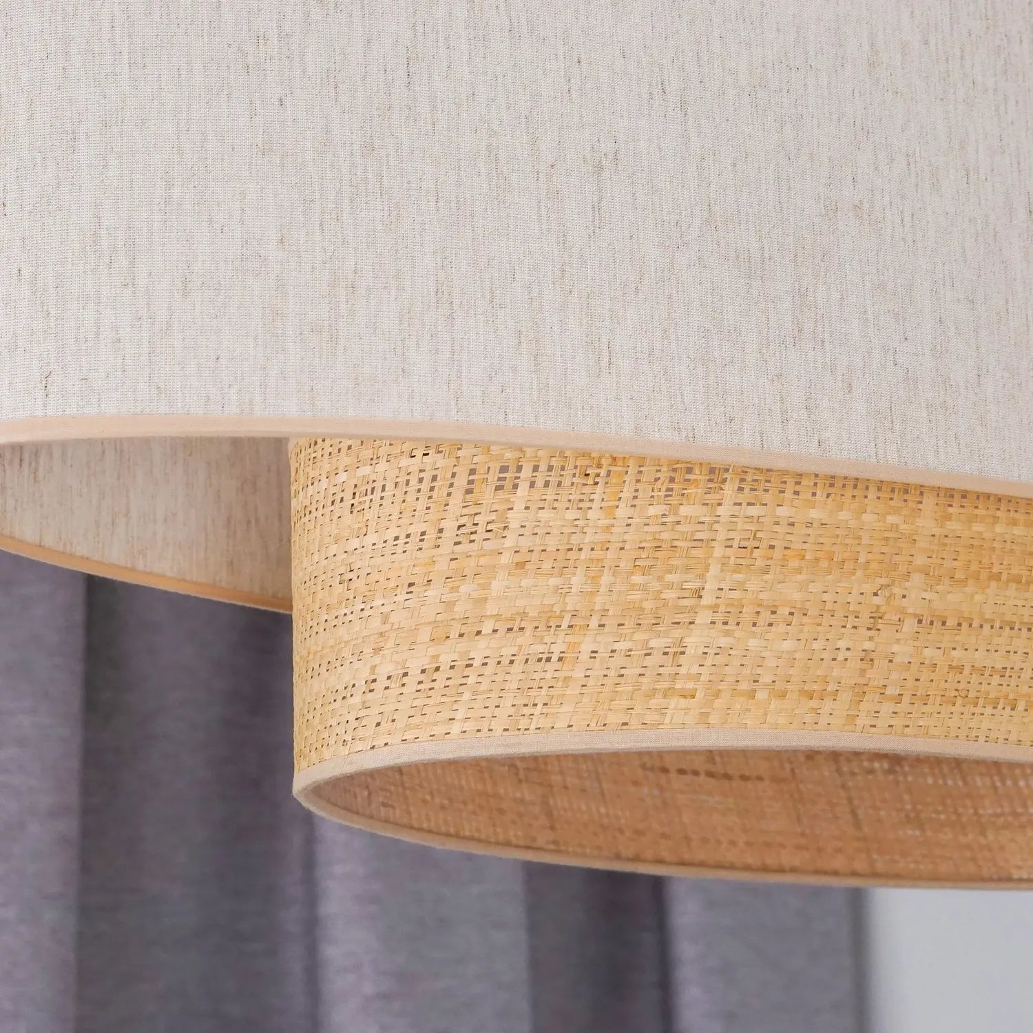 B-Ware Euluna Hängeleuchte Pendelleuchte Lampe Boho Cotton Beige Raffia Natur 80 Cm - 4251911790191