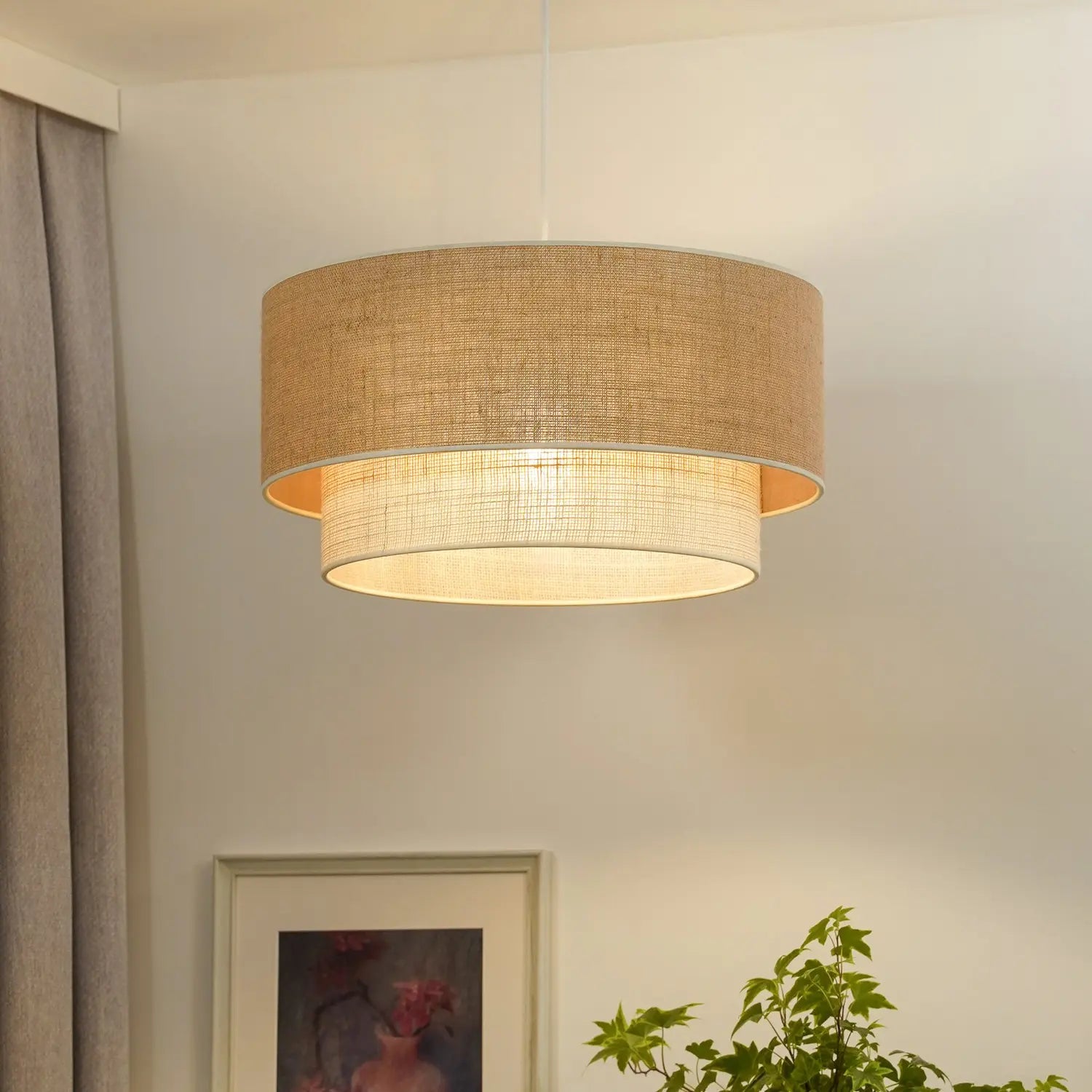 B-Ware Euluna Hängeleuchte Pendelleuchte Boho Jute Naturbraun Weiß Lampe Siehe Text - 4251911790030