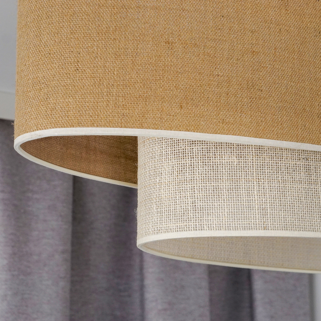 Euluna Hängeleuchte Pendelleuchte Boho Jute Naturbraun Weiß Länge 80cm Lampe B-Ware - 4251911790184
