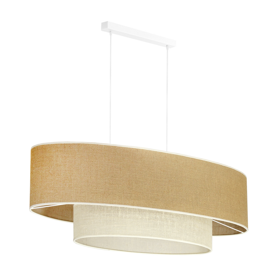 Euluna Hängeleuchte Pendelleuchte Boho Jute Naturbraun Weiß Länge 80cm Lampe B-Ware - 4251911790184