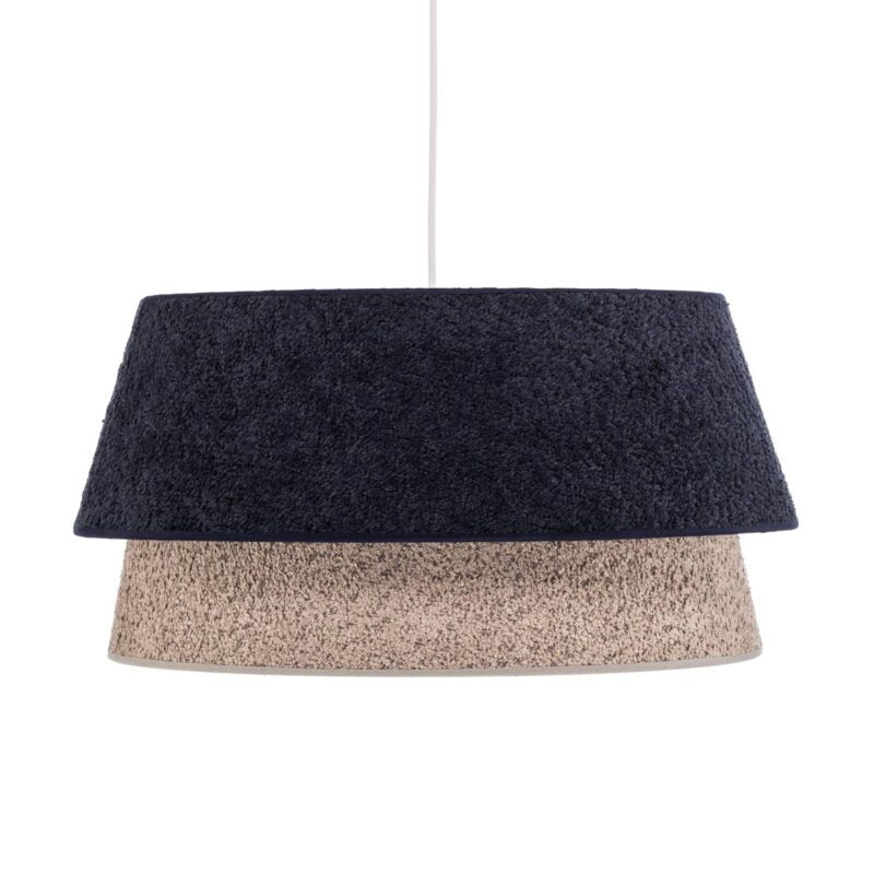 Euluna Hängeleuchte Pendelleuchte Boucle Lampe Ø 50 cm blau grau - 5905317600552