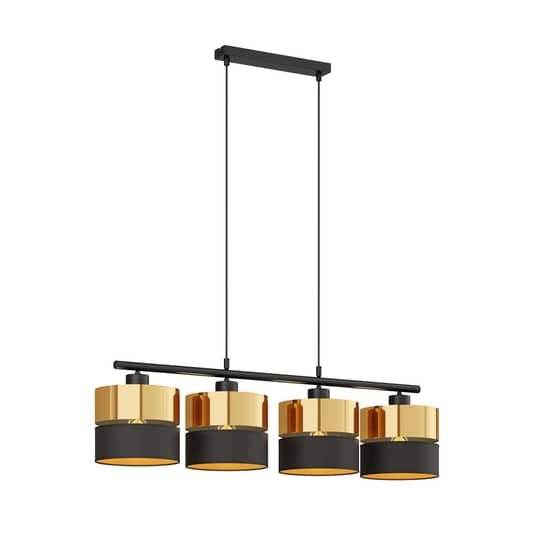 Euluna Hängeleuchte Hilton Schwarz Gold 4 Fl. Hängeleuchte Deckenlampe Lampe E27 B-Ware - 11803561086852