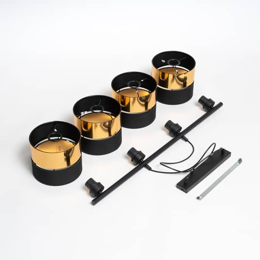 Euluna Hängeleuchte Hilton Schwarz Gold 4 Fl. Hängeleuchte Deckenlampe Lampe E27 B-Ware - 11803561086852