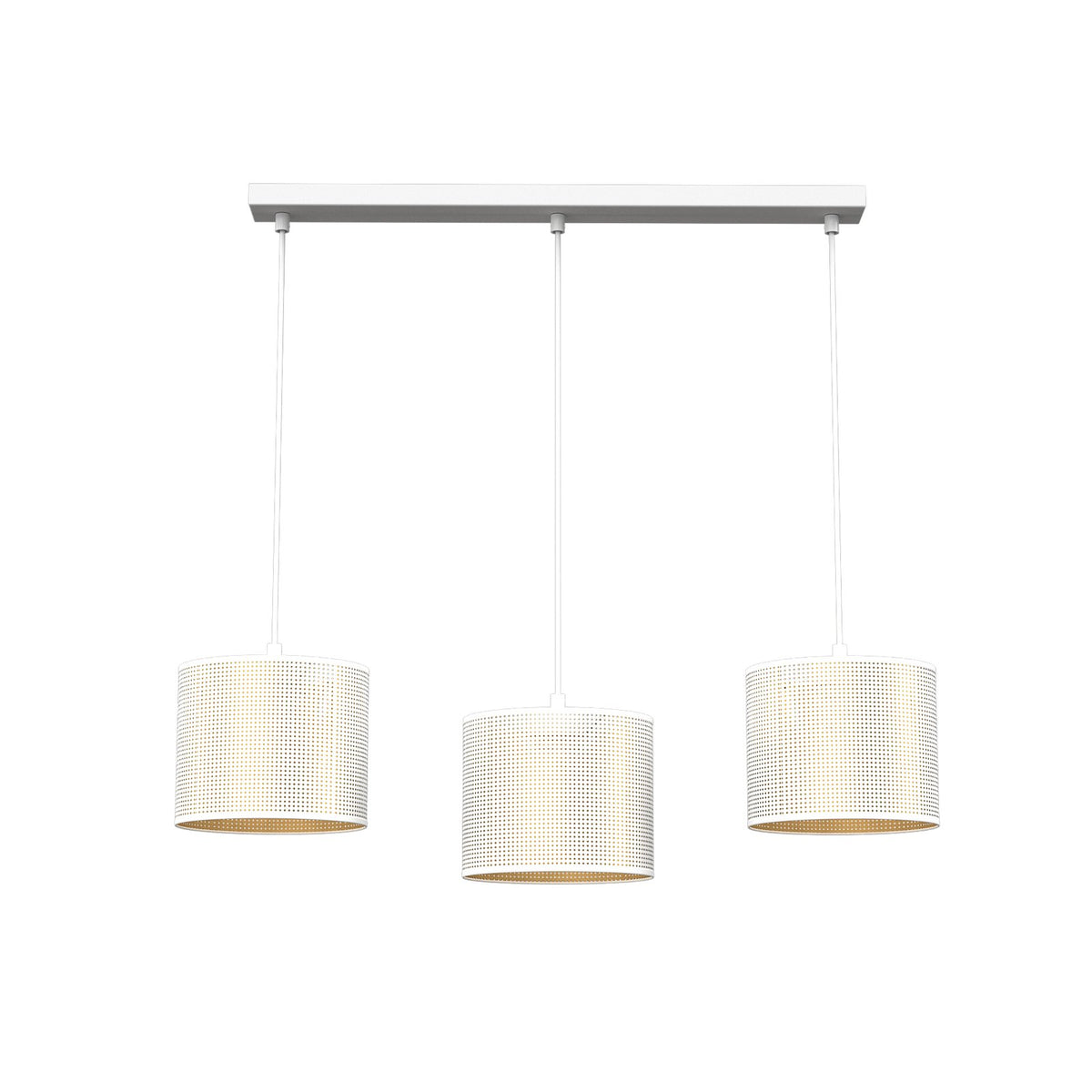 Euluna Hängeleuchte Pendelleuchte Jovin 3-flammig linear weiß gold - 5907565952674