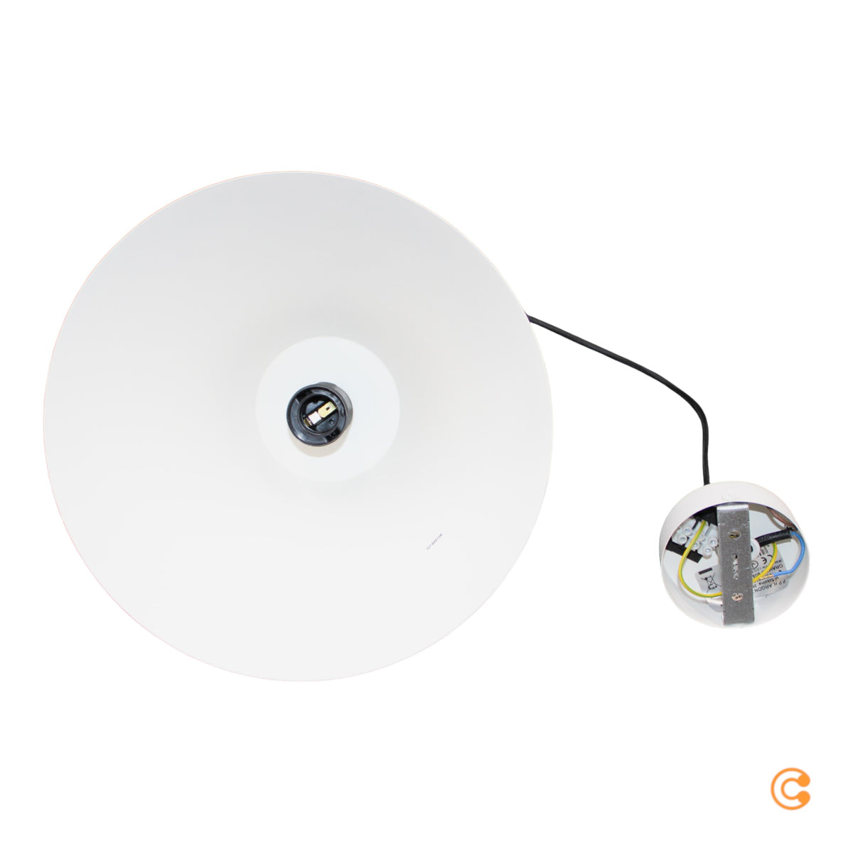 Euluna Hängeleuchte Pendelleuchte Lampe weiß Ø 28cm einflammig E27 Metall - 5902553229226