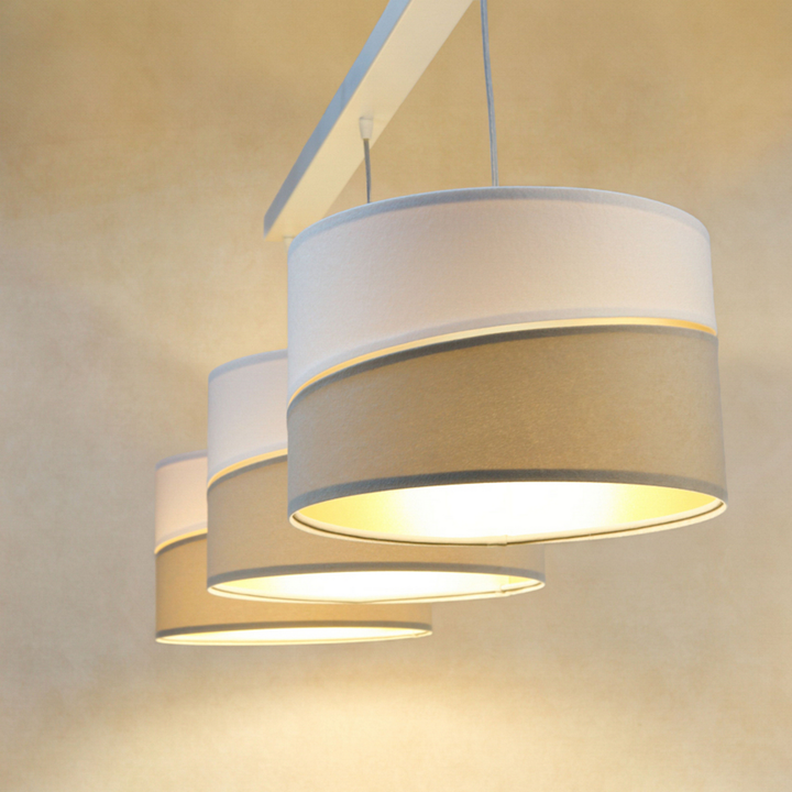 Euluna Hängeleuchte Pendelleuchte Lampe Dreiflammig Weiß Beige Gold Leuchte B-Ware