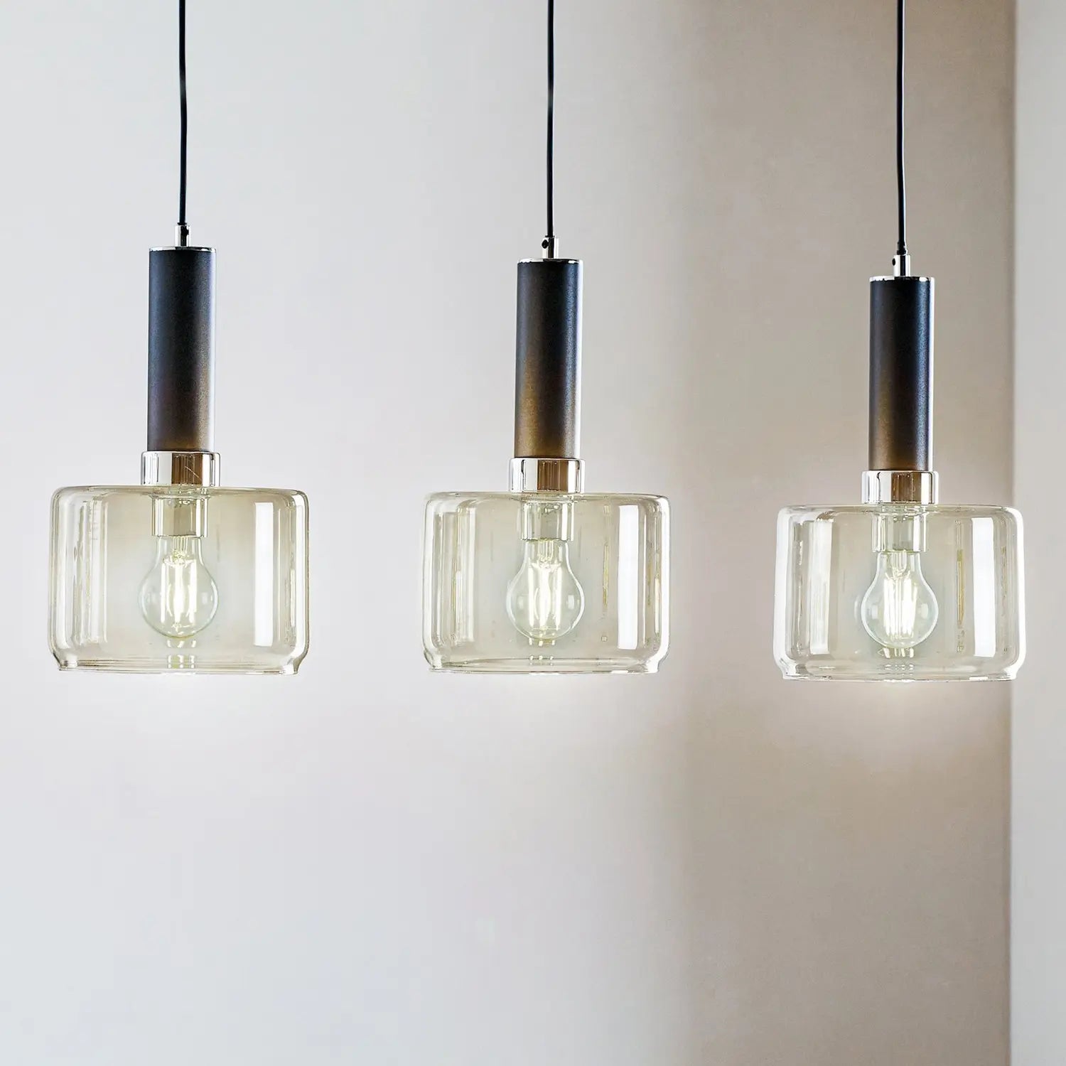 B-Ware Euluna Hängeleuchte Hängeleuchte Lampe Leuchte Viva Rauch/Schwarz/Chrom 3 Fla842 - 5905962018603