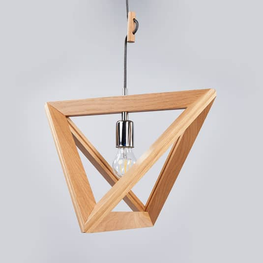 B-Ware Euluna Hölzerne Pendelleuchte Deckenlampe Hängeleuchte Deckenlampe Trigonon E27 - 5907500151490