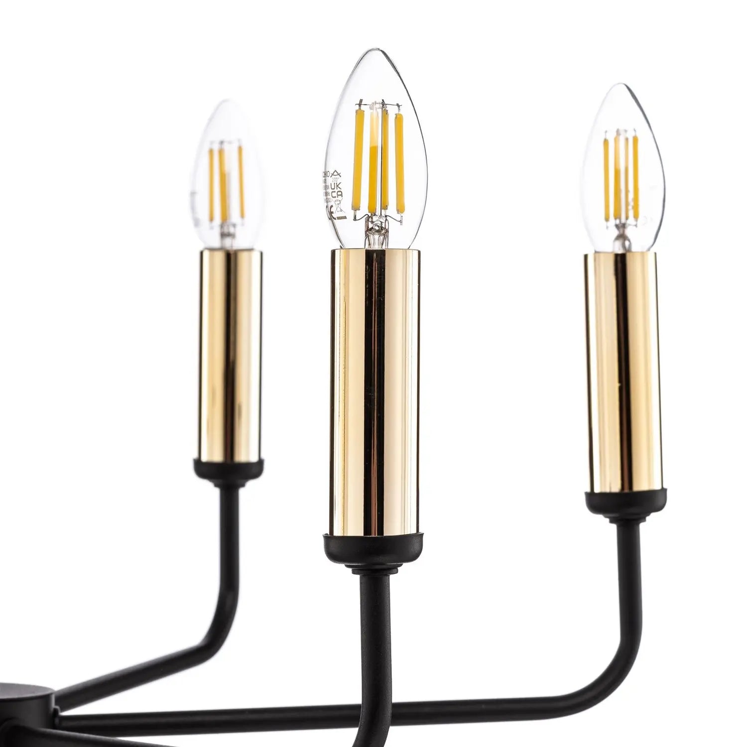 B-Ware Euluna Kronleuchter Deckenleuchte Hängelampe Ampli Schwarz Gold 6 Flg Stahl - 5905563001295