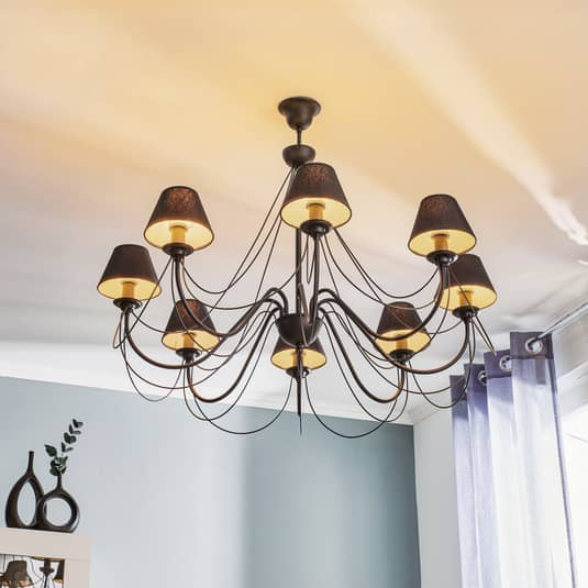 B-Ware Euluna Kronleuchter Lampe Leuchte Hängeleuchte Decke Bona Achtflammig Schwarz 40 - 5900108434385