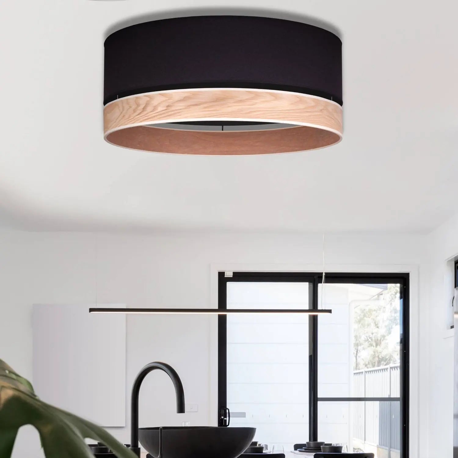 B-Ware Euluna Levo Deckenlampe Deckenleuchte Lampe ø60cm E27 3 Flg Esche Hell/Schwarz - 5903689187541