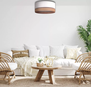 B-Ware Euluna Levo Deckenleuchte Ø 60 cm Jute Ecru dimmbar für Wohnräume