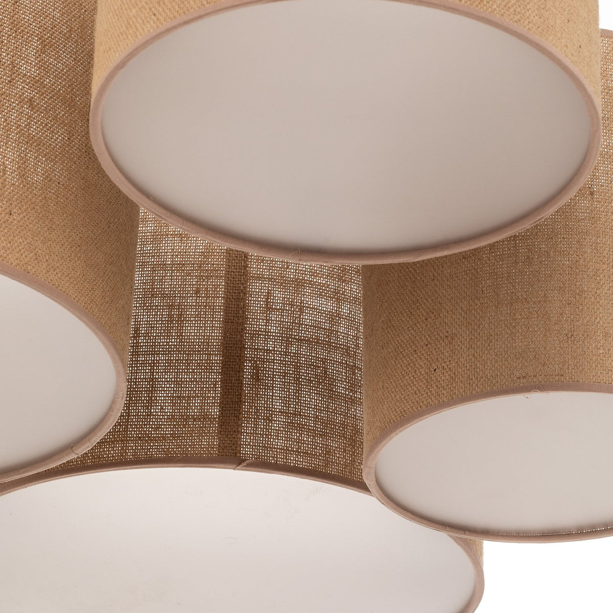 Euluna Deckenleuchte Deckenlampe Lodge Jute Textil Metall beige weiß 4-flammig - 5905317601863