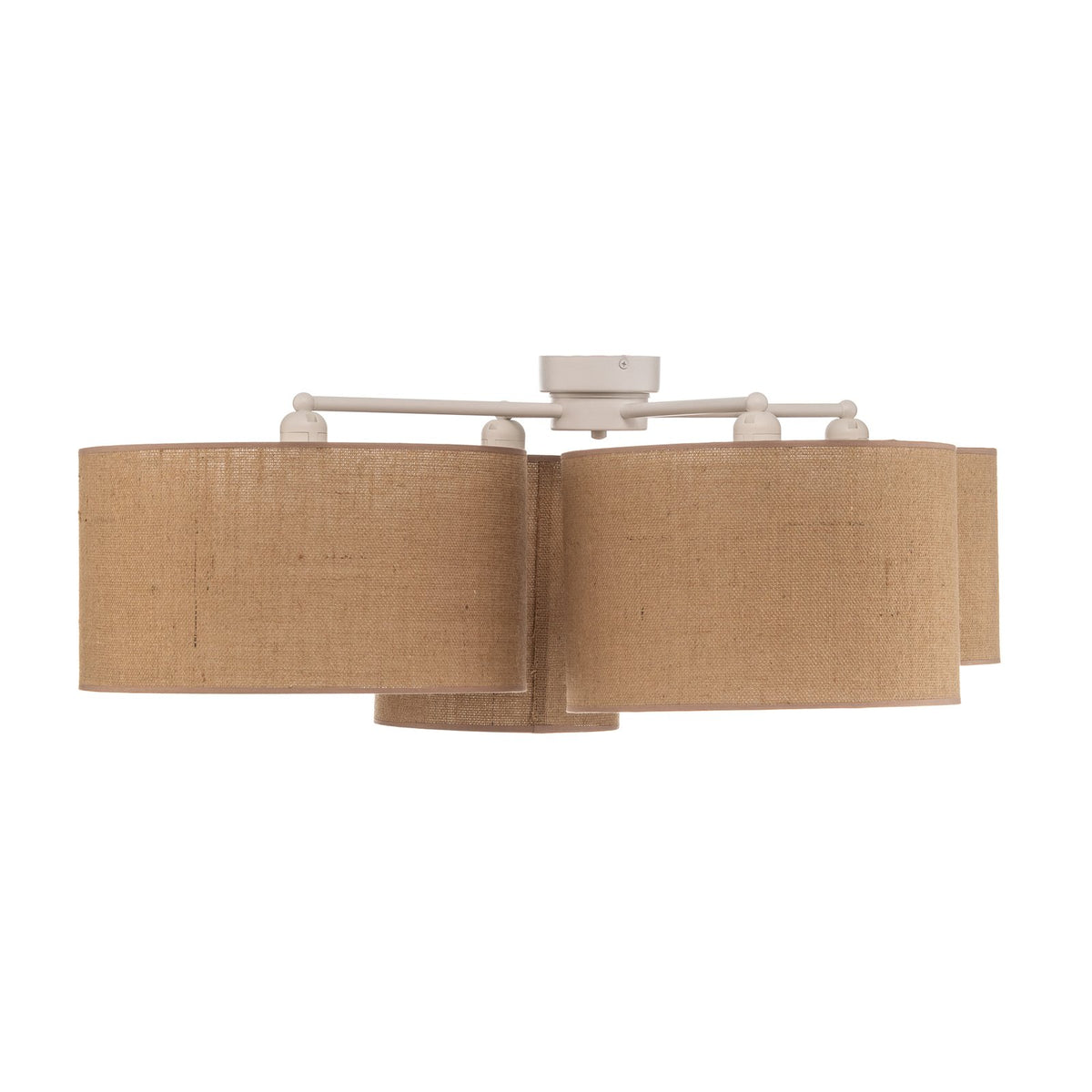 Euluna Deckenleuchte Deckenlampe Lodge Jute Textil Metall beige weiß 4-flammig - 5905317601863