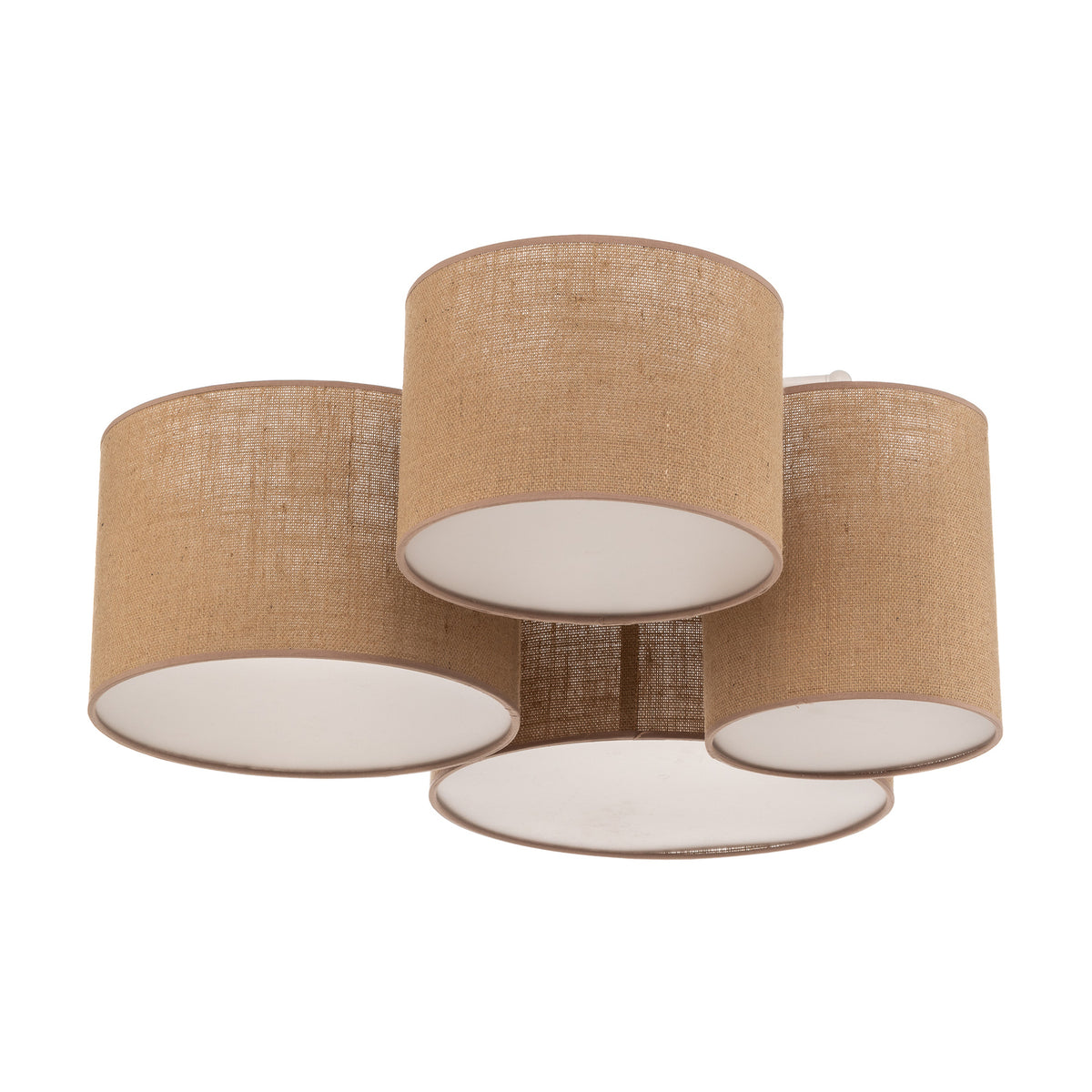 Euluna Deckenleuchte Deckenlampe Lodge Jute Textil Metall beige weiß 4-flammig - 5905317601863