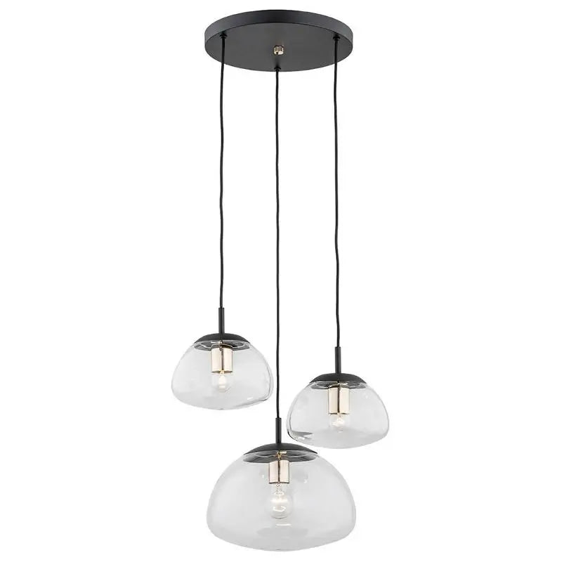 B-Ware Euluna Pendellampe Turku Hängeleuchte 3 Flammig Klar Schwarz Glas E27 Led Lampe - 4251911790559