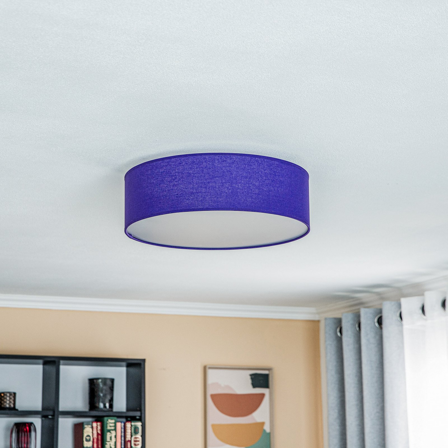 B-Ware Euluna Roller Decke Stoffschirm Lampe Violett ø 40 Cm - 5905317601610