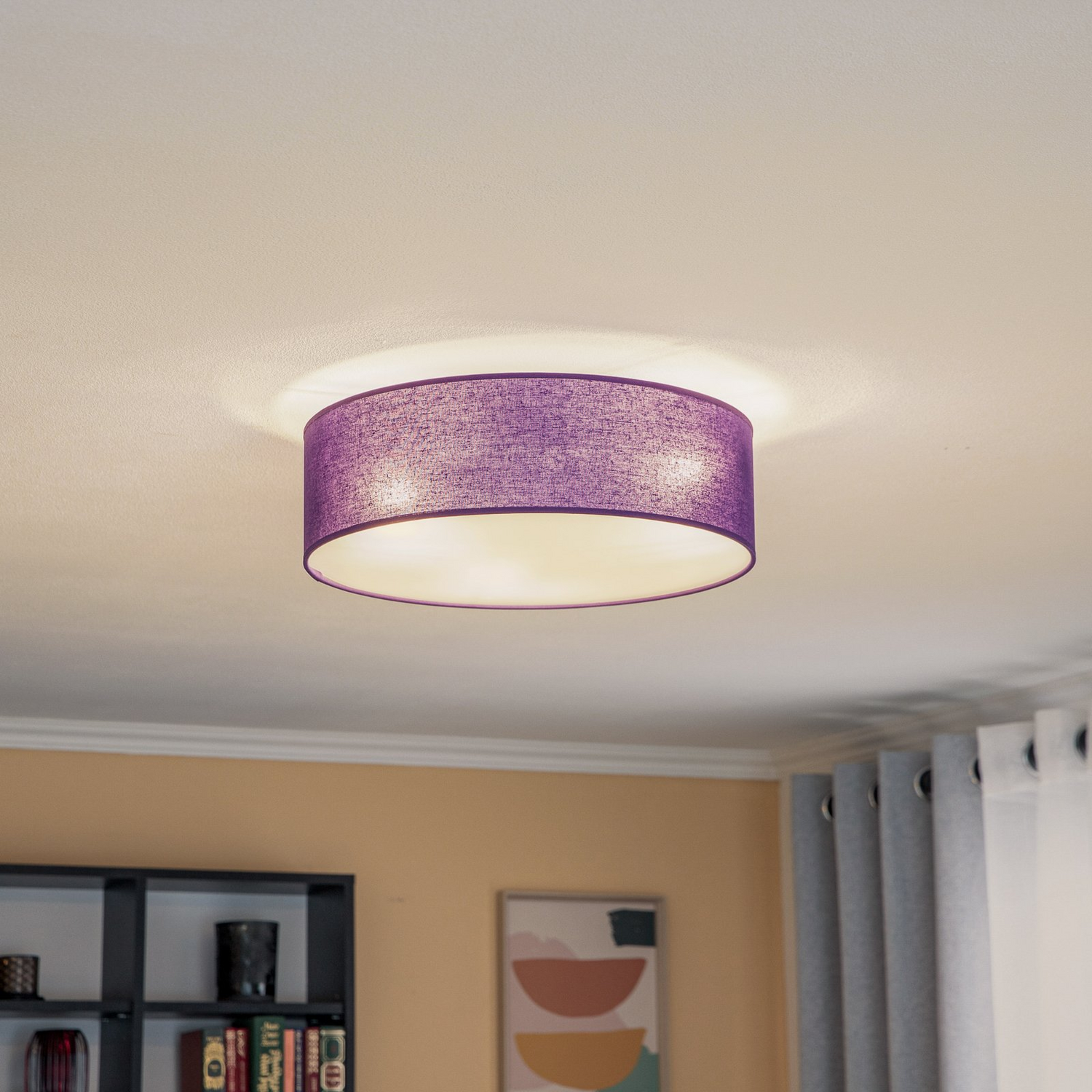 B-Ware Euluna Roller Decke Stoffschirm Lampe Violett ø 40 Cm - 5905317601610