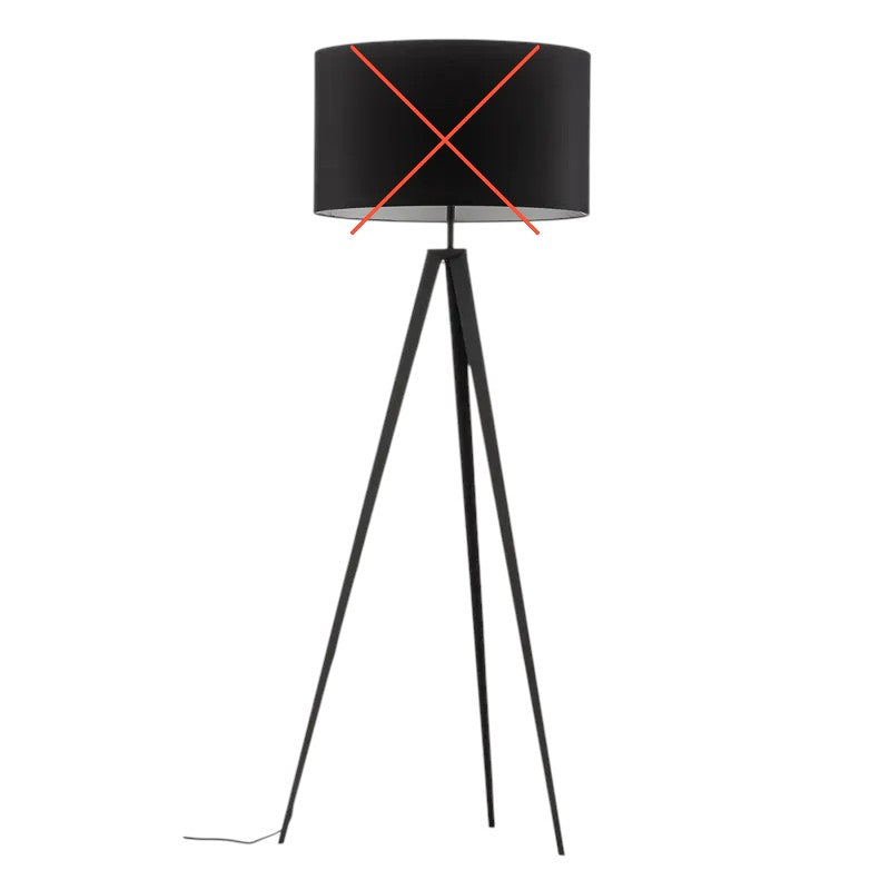 Euluna Stehleuchte Tago Dreibein Lampe schwarz silber Wohnzimmer SIEHE TEXT/FOTO - 6089325