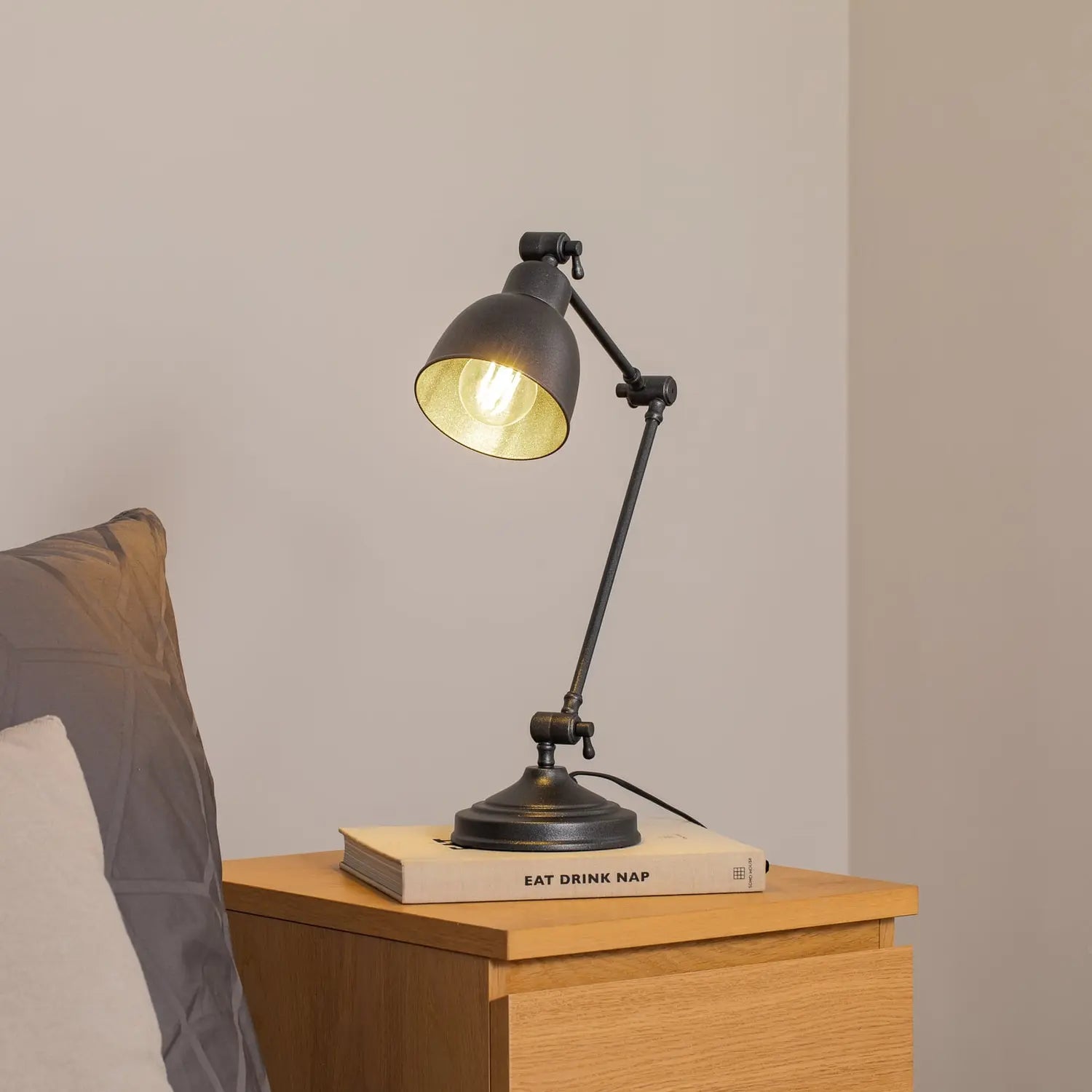 B-Ware Euluna Tischleuchte Lampe Emoti Anthrazit Stahl Schalter Verstellbar 45 Cm - 4251911797565
