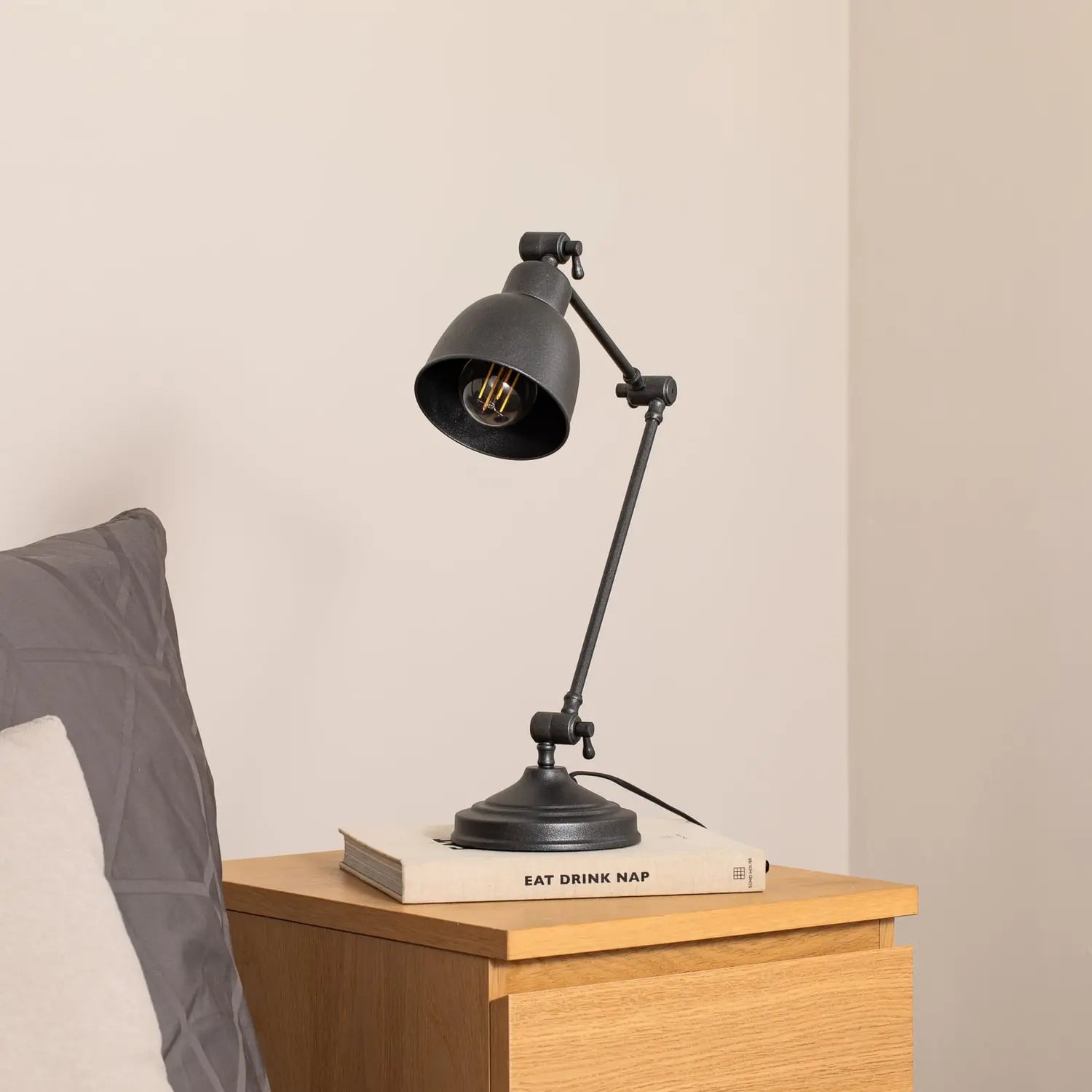 B-Ware Euluna Tischleuchte Lampe Emoti Anthrazit Stahl Schalter Verstellbar 45 Cm - 4251911797565