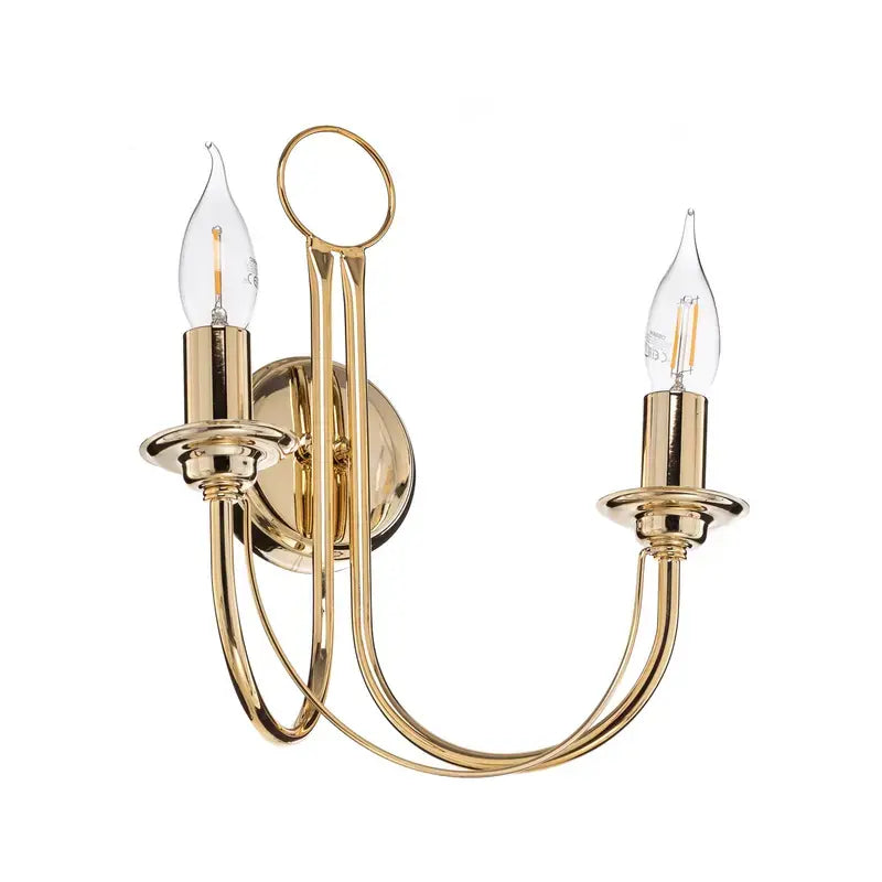 B-Ware Euluna Wandleuchte Wandlampe Retro Gold Stahl Schalter Beleuchtung 2 Flg - 4251911799958
