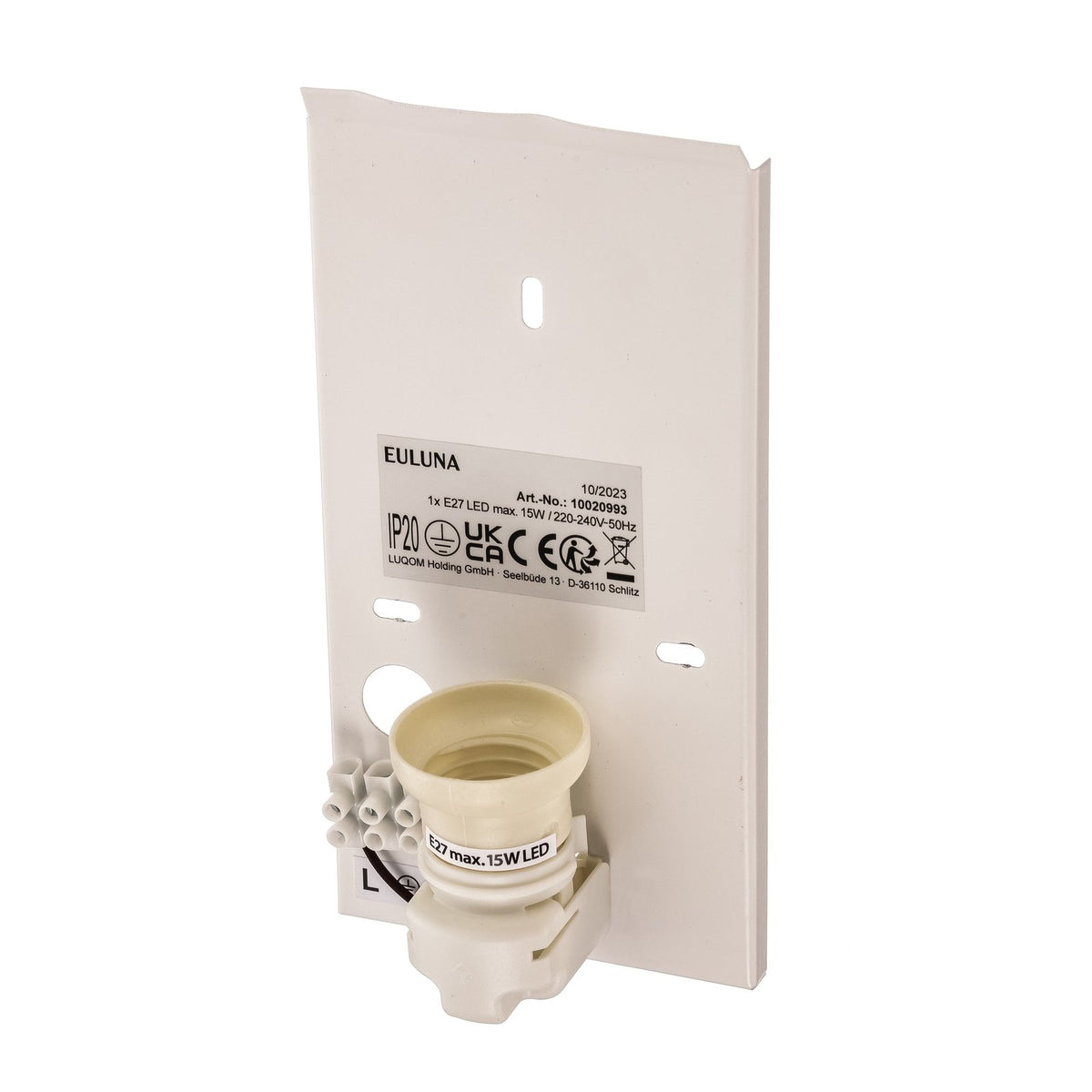 Euluna Wandleuchte Leuchte Lampe schwarz gold Metall E27 Austauschbar Dimmbar - 5905317600712