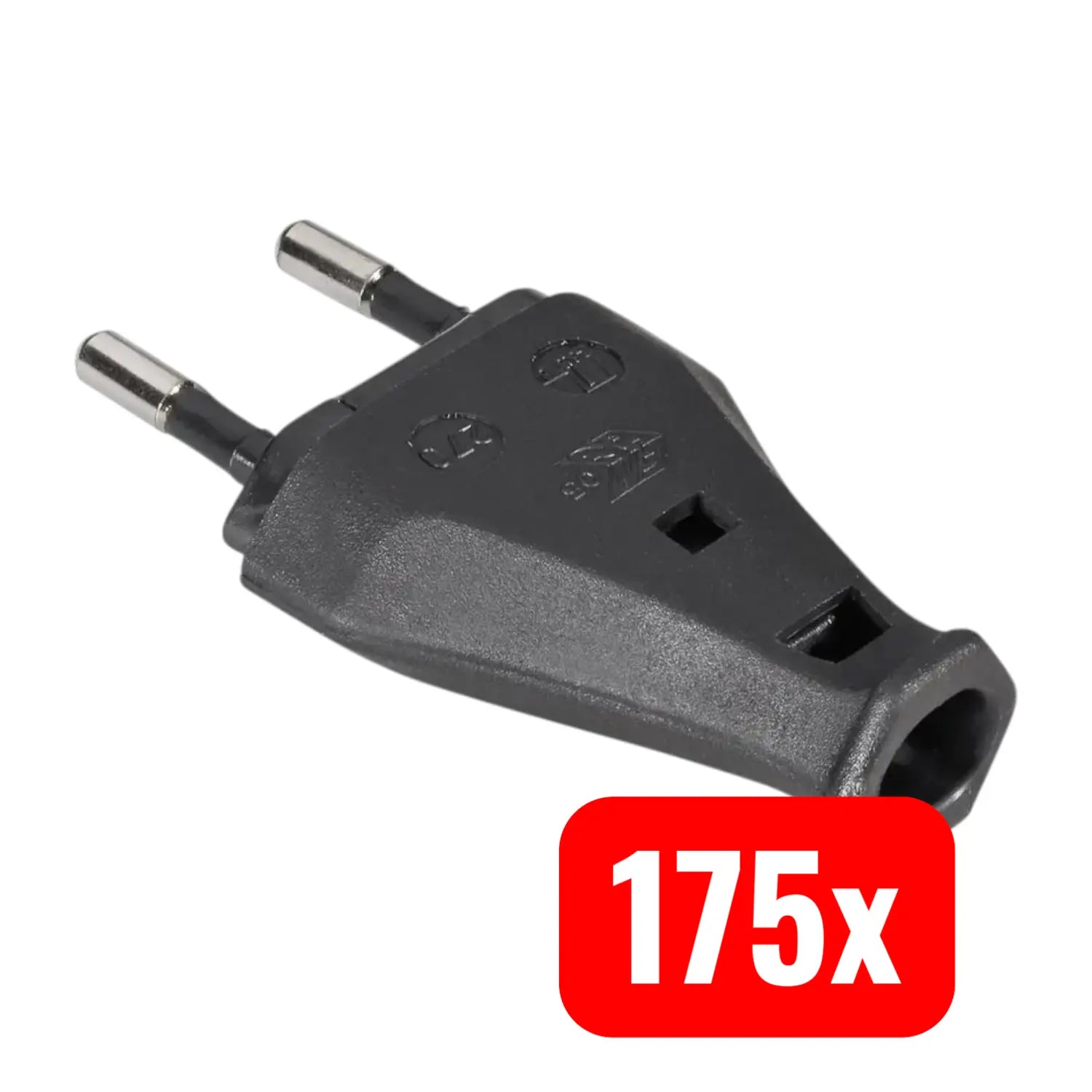 B-Ware Martin Kaiser Eurostecker Stecker Schwarz 230 V Ip20 2polig H03 Vv F 175 Stück - 4024881000955