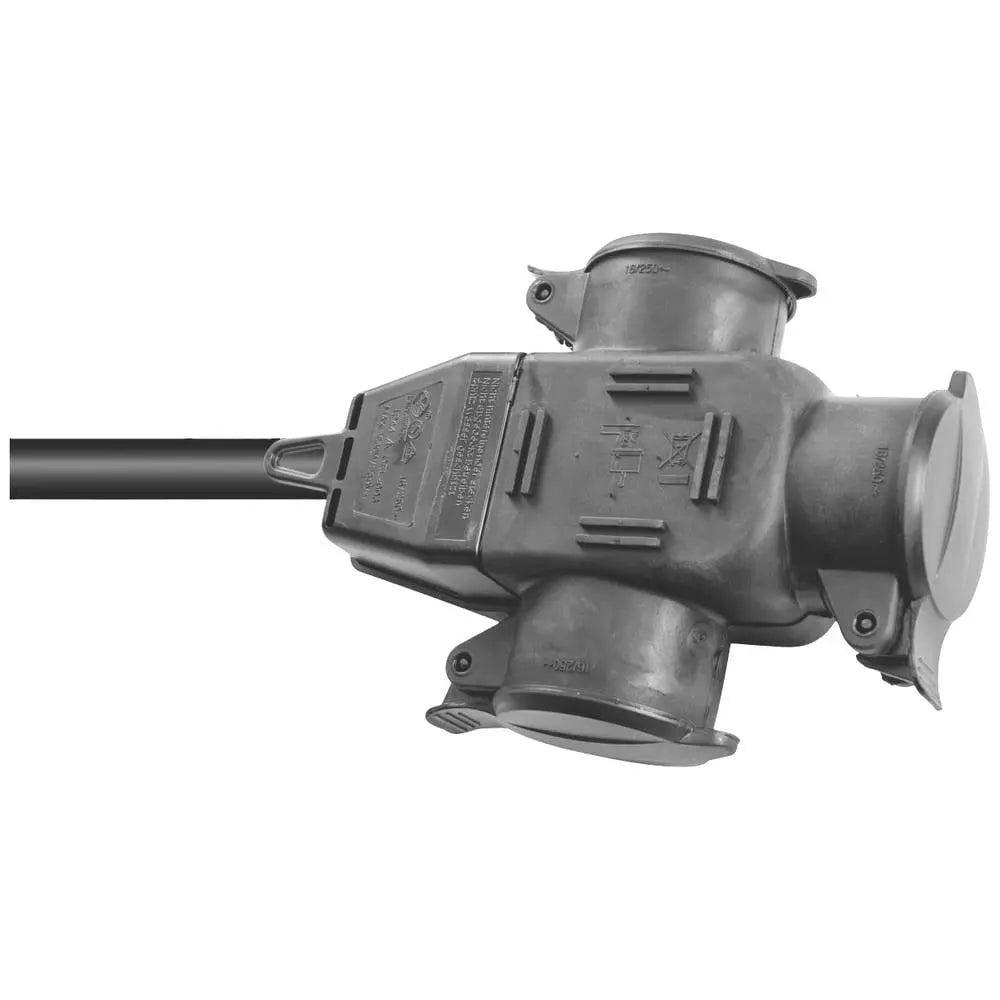 B-Ware Eurolite Verlängerungskabel Strom Kabel Schwarz 5m Kupplung Stecker 3fach  - 4026397532975