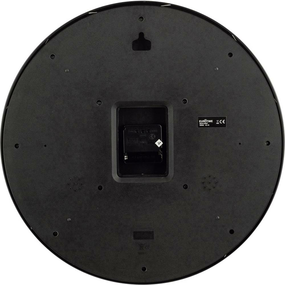 B-Ware Eurotime  Funk Wanduhr Bahnhofsuhr Funkuhr 40 Cm Analog Automatik Schwarz  - 4044685500727