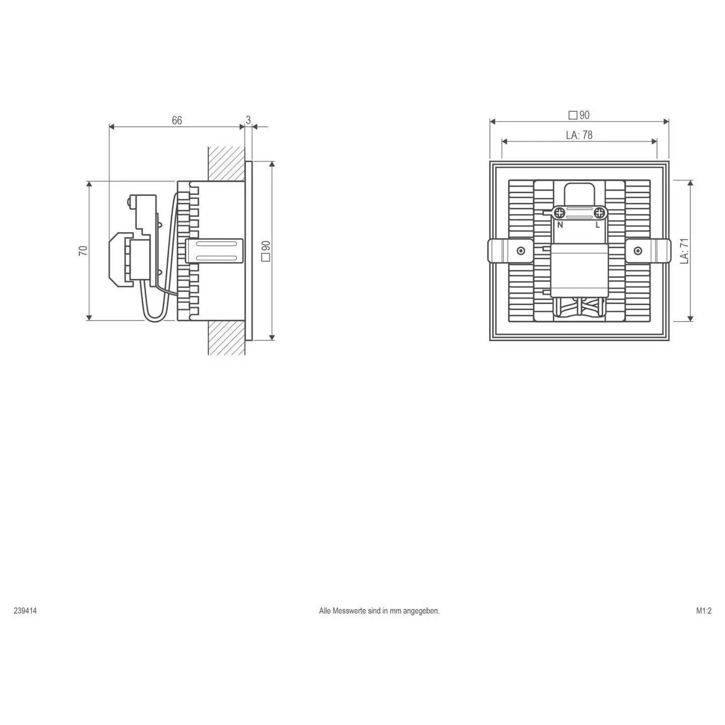 B-Ware Evn Wandeinbauleuchte Einbauleuchte Wandlampe Halogen G9 Aluminium Silber  - 4037293239141
