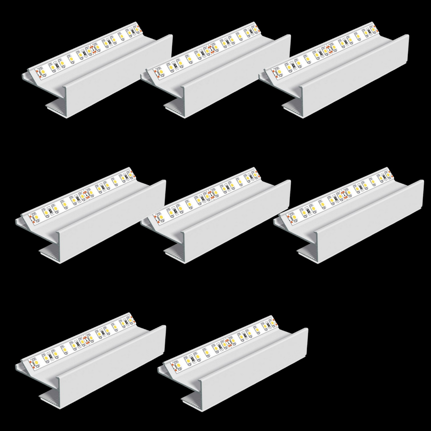Evn Aptbh Alu Profil Deckenschiene 200cm Aluminiumkanal 8 Stück B-Ware