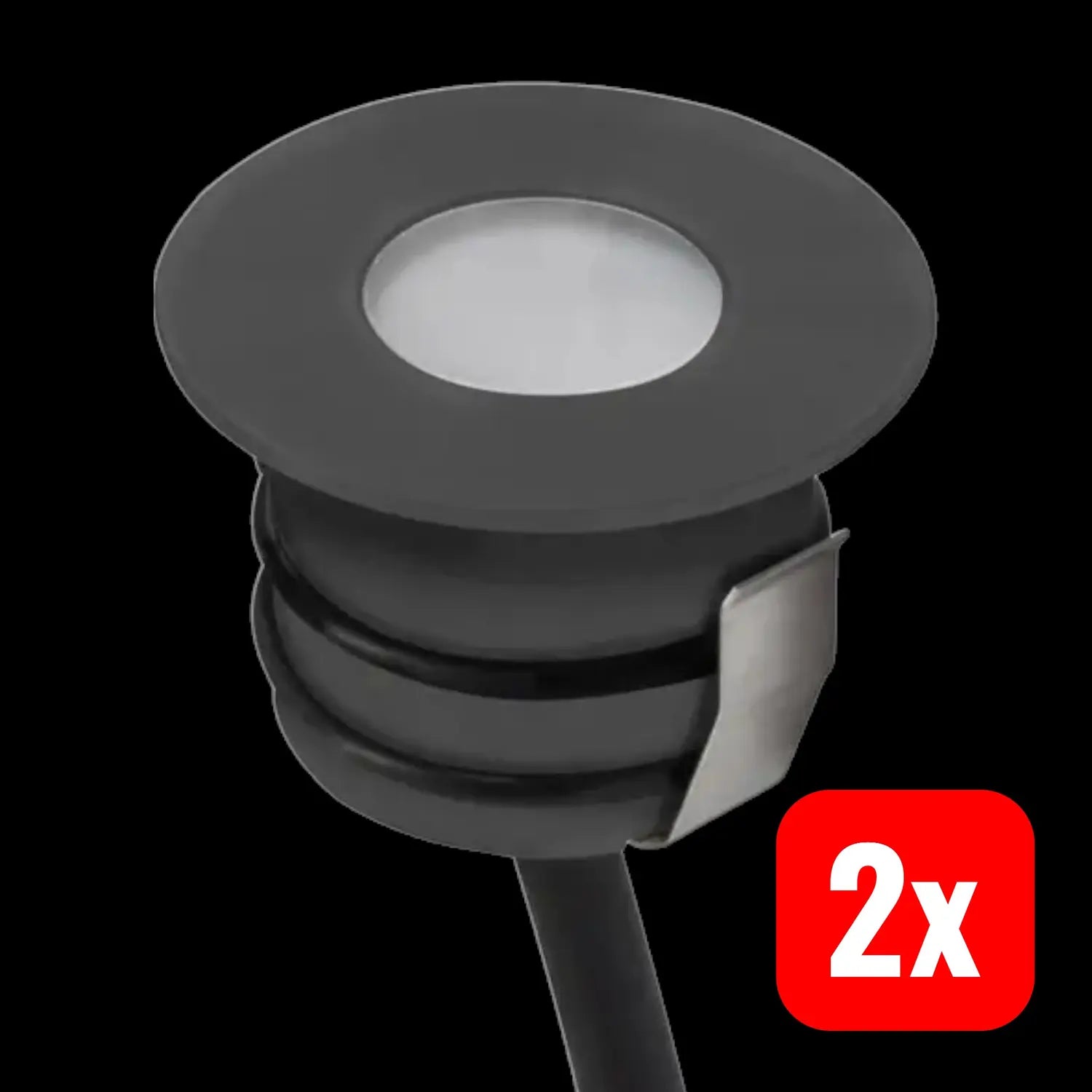 B-Ware Evn Bodeneinbauleuchte Einbaustrahler Led Anthrazit Ip65 Warmweiß 45mm 2 Stück - 4037293027489
