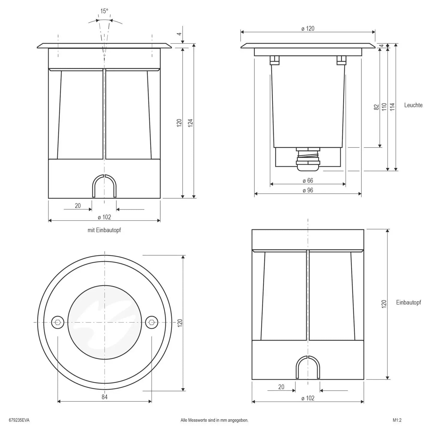 B-Ware Evn Bodeneinbauleuchte Bodeneinbaustrahler Led Aluminium Edelstahl Kunststoff - 4037293028646