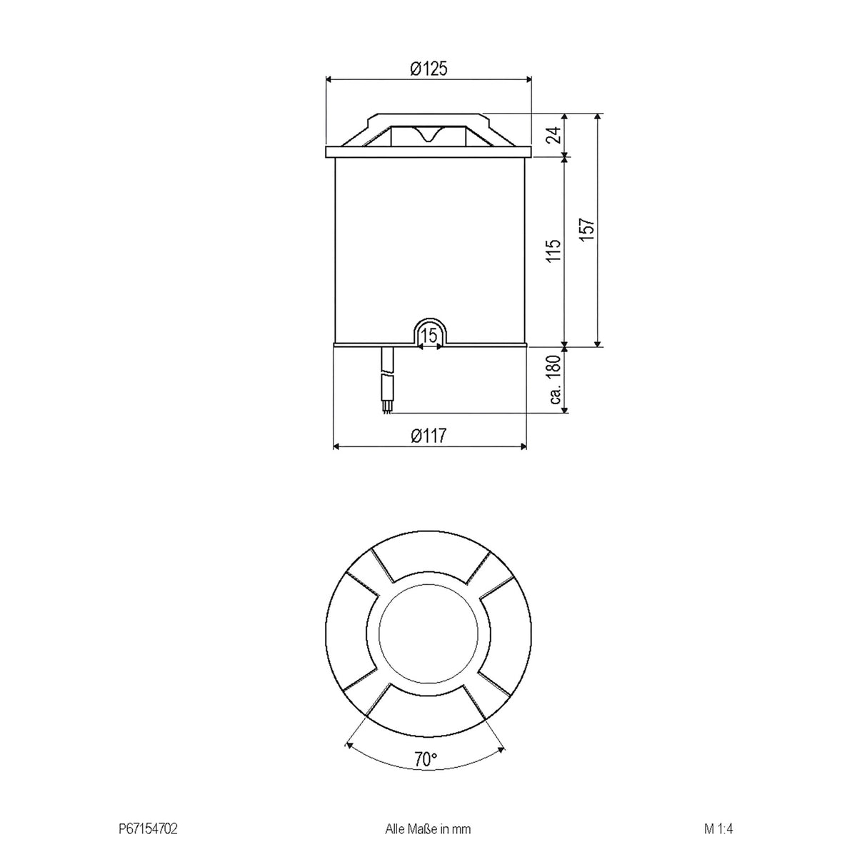 EVN Bodeneinbauleuchte Einbauleuchte LED Lampe rund anthrazit Aluminium 4fach - 4037293024082