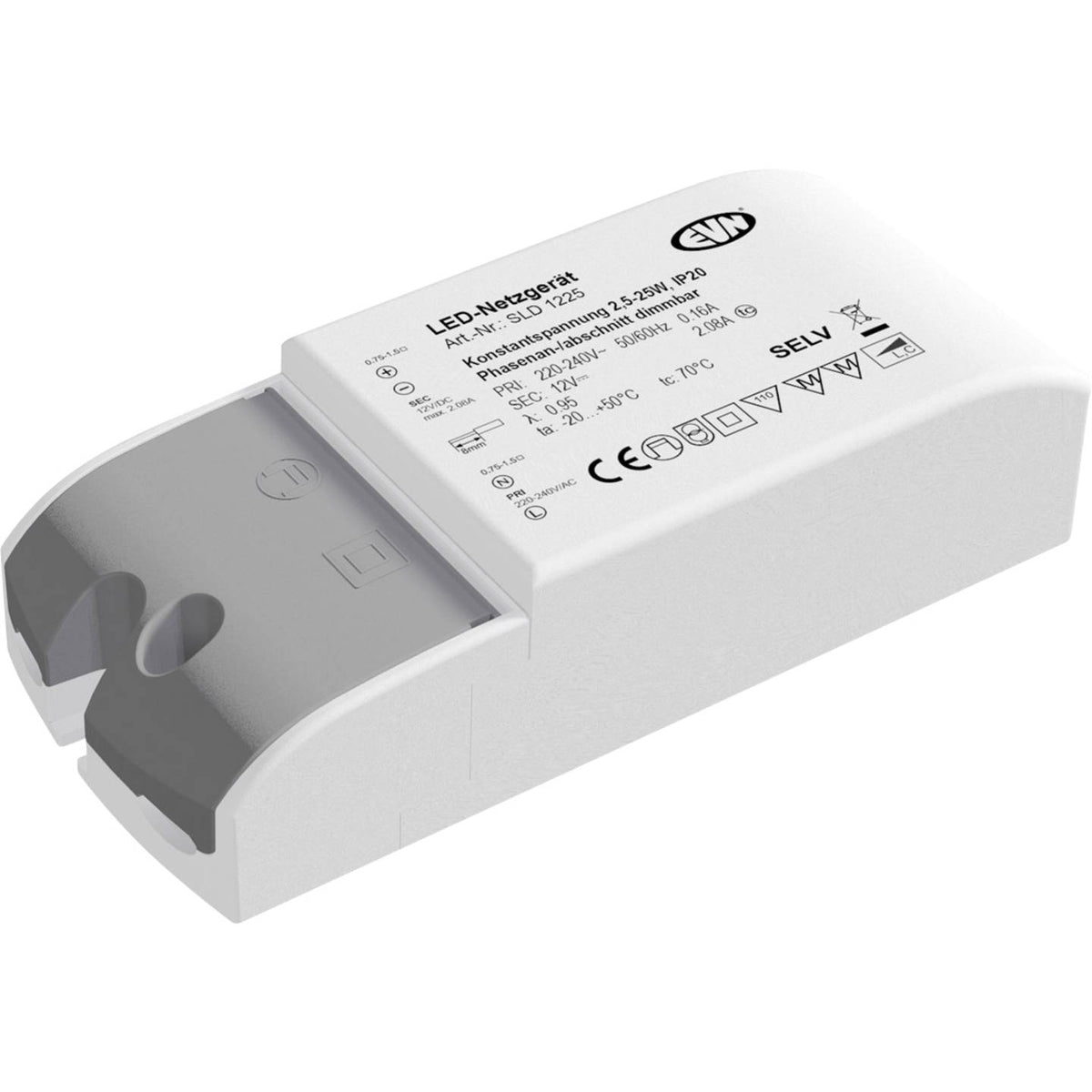 EVN LED Trafo Netzteil Transformator Konstantspannung 12V DC Dimmbar SLD1225 - 4037293004862