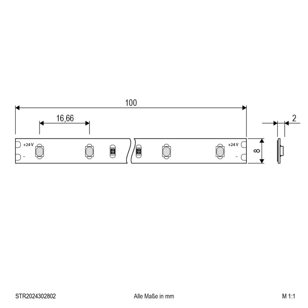 EVN LED-Strip STR2024 Leuchtstreifen warmweiß 5m 24W IP20 3000K selbstklebend - 4037293016100