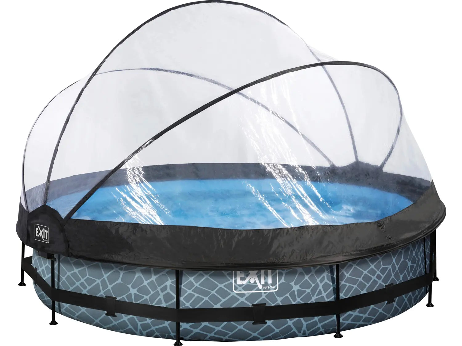 B-Ware Exit Pool Becken Schwimmbecken Rundpool Grau Filterpumpe Abdeckung 360x76cm